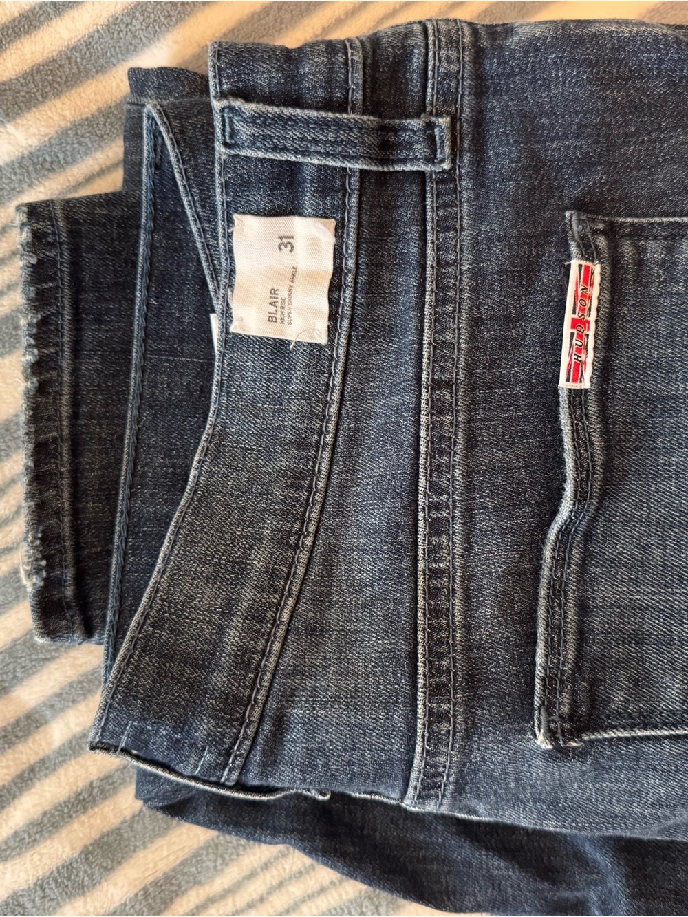 Hudson Blair High Rise Super Skinny Jeans Size 31 Dark Wash - Picture 11 of 14